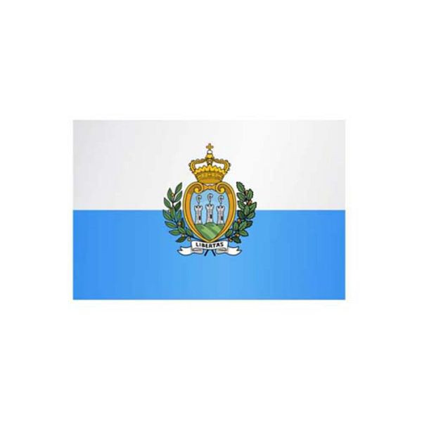 Stein HGS Länderflagge San Marino, 300 x 120 cm (Hochformat), mit Kunststoff-Karabiner, FlagTop 110 g/m², für Fahnenmasten 7 m, mit Hohlsaum für Ø 4 cm Ausleger, 27536