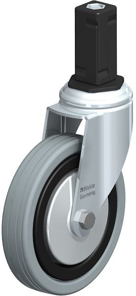 Blickle LKRA-VPA 125G-11-FA-EV14 Apparate-Lenkrolle mit Expander, Vollgummi, Grau, 848269