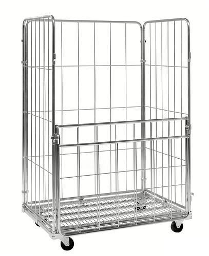 Kongamek Stahl-Rollbehälter KM 4-seitig, Vorderwand halb klappbar, LxBxH 1200 x 800 x 1800 mm, 269108