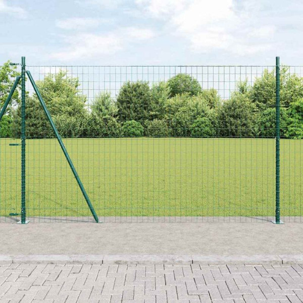 vidaXL Zaun mit Pfosten Grün 1.6 x 10 m Stahl, 3350816