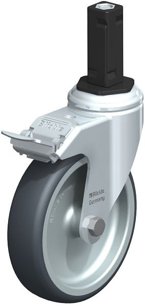 Blickle LKRA-TPA 126G-11-FI-EV13 Apparate-Lenkrolle mit Expander & Feststeller, Thermoplastisches Gummi-Elastomer, Grau, 847889