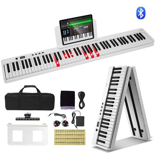 VEVOR Digitale Klaviere Digitalpiano E-Piano Keyboard mit 88 Tasten Bluetooth, ZDSMGQ88JBSWOIOKJV9