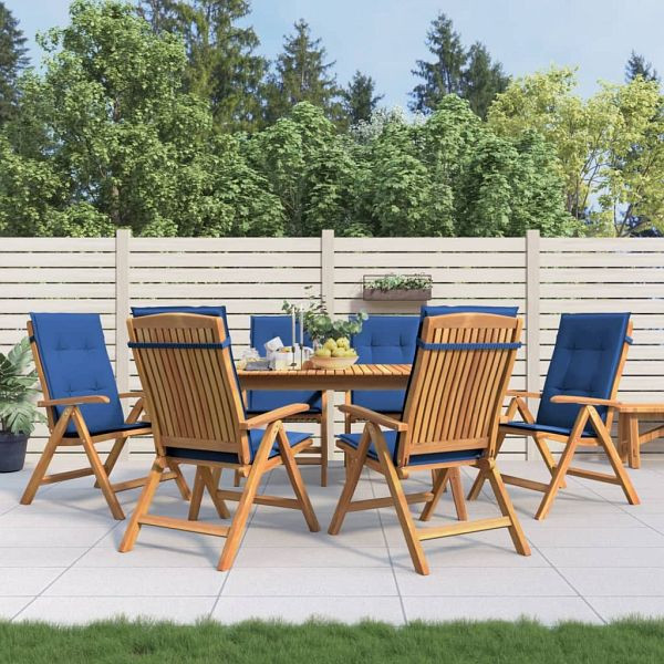 vidaXL Gartenstühle mit Kissen 6 Stück Massivholz Teak, 3196503