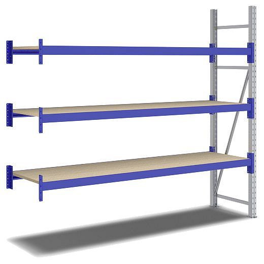 BITO Weitspannregal Set /F2 2000x600x2200 Anbaufeld 3 Ebenen Spanplatten RAL5010 U, C0350-0263