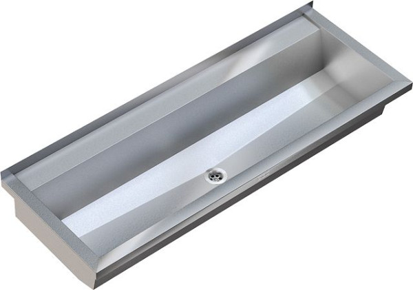 KWC Waschrinne, PLANOX, Edelstahl, Wandmontage, 2100x210x442 mm, mit Armaturenbank, 2030046739