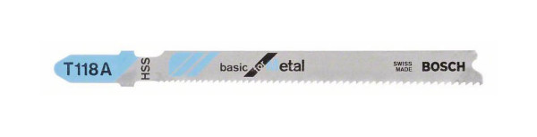Bosch Stichsägeblatt T 118 A Basic for Metal, 100er-Pack, 2608631964