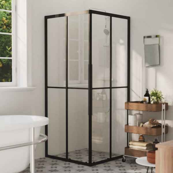 vidaXL Duschkabine ESG 80x80x180 cm, Transparent und Schwarz, 150774