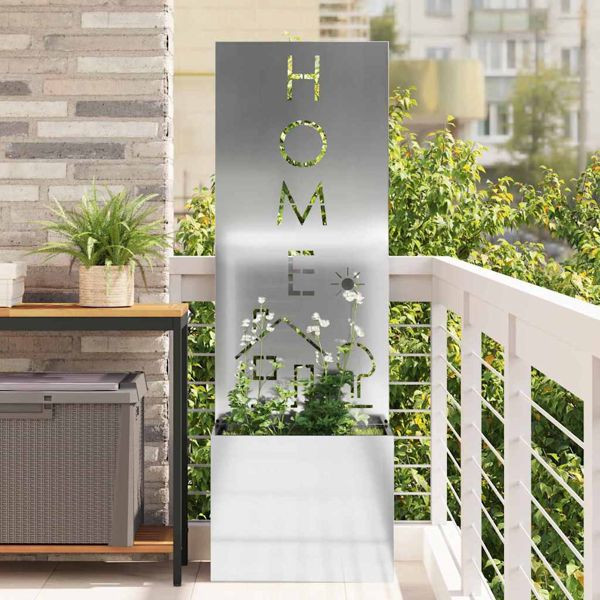 vidaXL Garten Sichtschutz-Leinwand Silber 50 x 140 cm Verzinkter Stahl, 876495