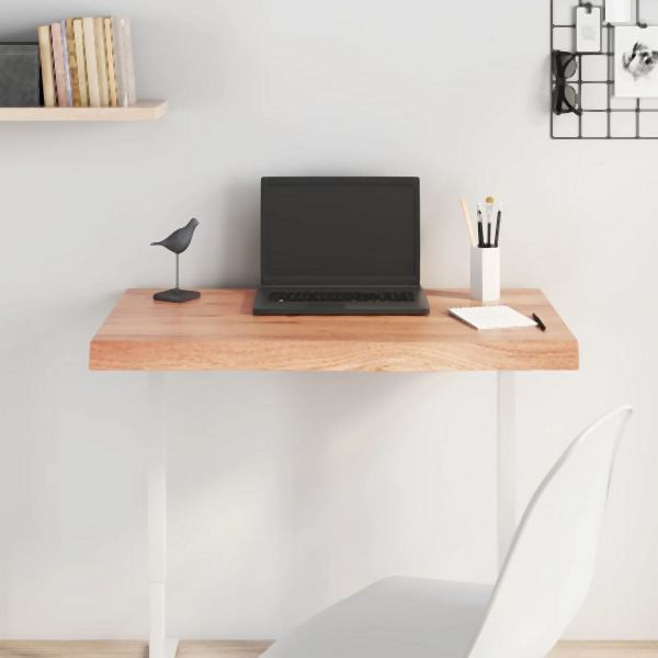 vidaXL Tischplatte Hellbraun 80x60x(2-6) cm Massivholz Eiche Behandelt, 3156361