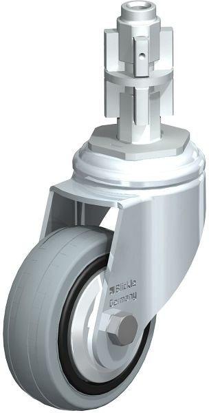 Blickle LKRA-VPA 80G-11-FA-E14 Apparate-Lenkrolle mit Expander, Vollgummi, Grau, 750882