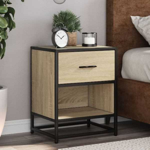 vidaXL Nachttische 2 Stk. Sonoma-Eiche 40x31x50 cm Holzwerkstoff, 848687