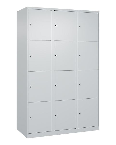 C+P Schließfachschrank Classic PLUS, 3 Abteile mit je 4 Fächern, 1850x1200x500mm, 7035/7035, 080000-324 S10008
