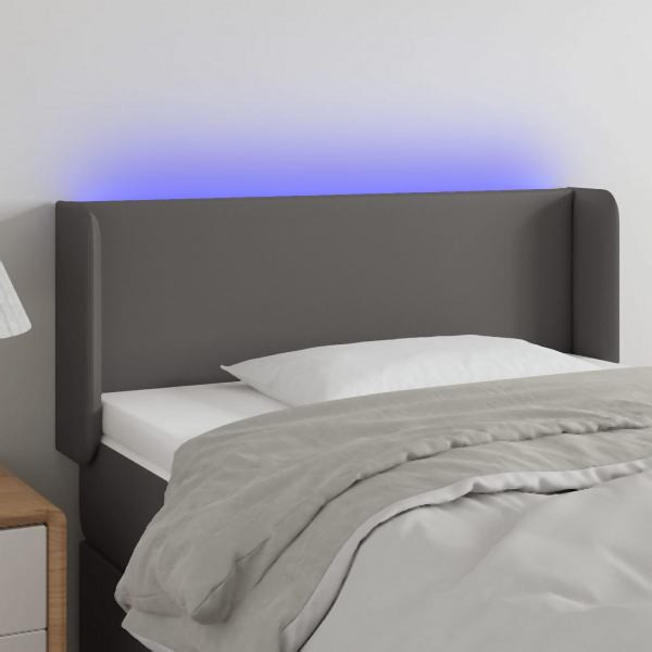 vidaXL LED Kopfteil Grau 83x16x78/88 cm Kunstleder, 3123032