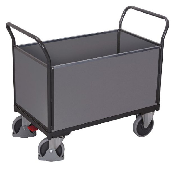 VARIOfit Vierwandwagen mit Holz, Ladefläche: 1.000 x 650 mm, RAL 7016 anthrazitgrau, sw-700.400/AG