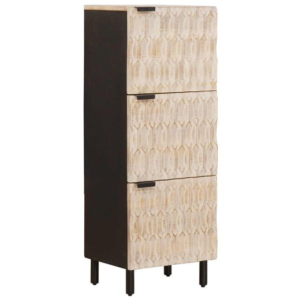 vidaXL Highboard Weiße gewaschene Oberfläche 40 x 33,5 x 110 cm, 4017893