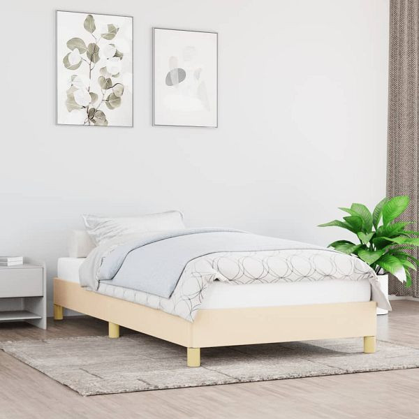vidaXL Bettgestell Creme 80x200 cm Stoff, Polyester, 346775
