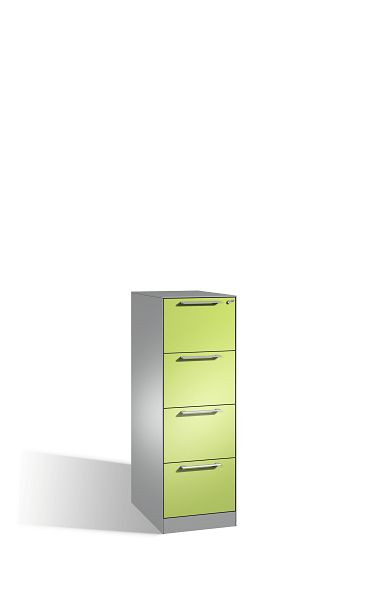C+P Hängeregistraturschrank Asisto, H1310xB440xT600mm, Farbe: Weißaluminium / Viridingrün, Bügelgriff, 146225-411 S10140