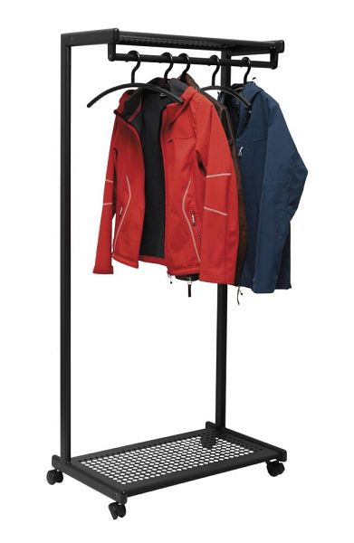 Deskin Reihengarderobe Bolero, pulverbeschichtetes Metall mattschwarz RAL 9004, Länge 1070 x Breite 565 x Höhe 85 mm, 348531