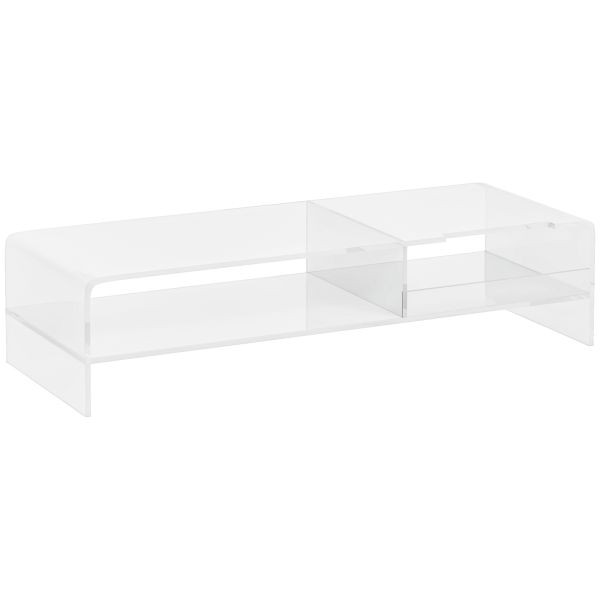 HOMCOM Monitorständer Bildschirmerhöhung mit Staufach für Monitore bis 24 Zoll, 923-052V00CR
