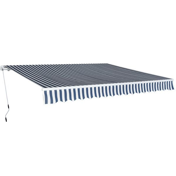vidaXL Gelenkarmmarkise 400 cm Blau/Weiß, Material: Polyester: 100%, 275570