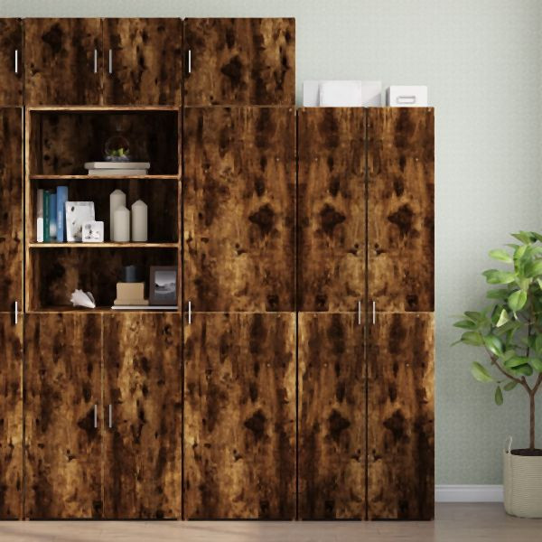 vidaXL Hochschrank Schmal Räuchereiche 50x42,5x225 cm Holzwerkstoff, 3281305