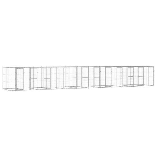 vidaXL Outdoor-Hundezwinger Verzinkter Stahl 29,04 m², 3082292