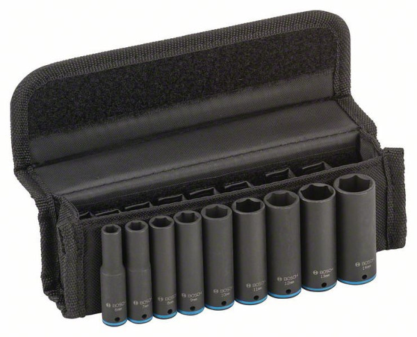 Bosch Steckschlüsseleinsätze-Set, 9-teilig, L 50 mm, SW 6 - SW 14, 2608551097