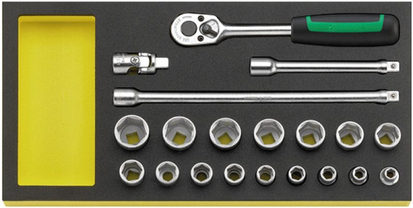 STAHLWILLE 3/8" Werkzeug in TCS Nr.TCS 456/16/4 MF 1/3-Teilung 20-teilig, 96830357
