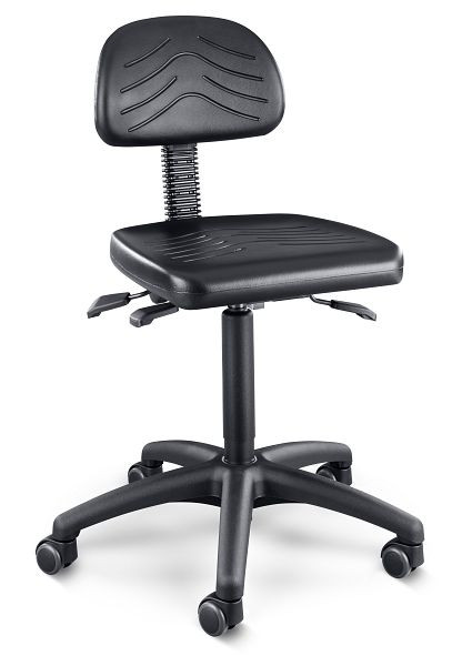 bott Industriestuhl mit Doppelrollen Sitz: BxTxH: 440 x 410 x 440-620 mm, schwarz, 88601058.90V