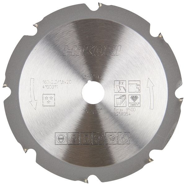 HiKOKI PCD Kreissägeblatt Abrasiv 160x20 z8 Flachzahn, 4100011