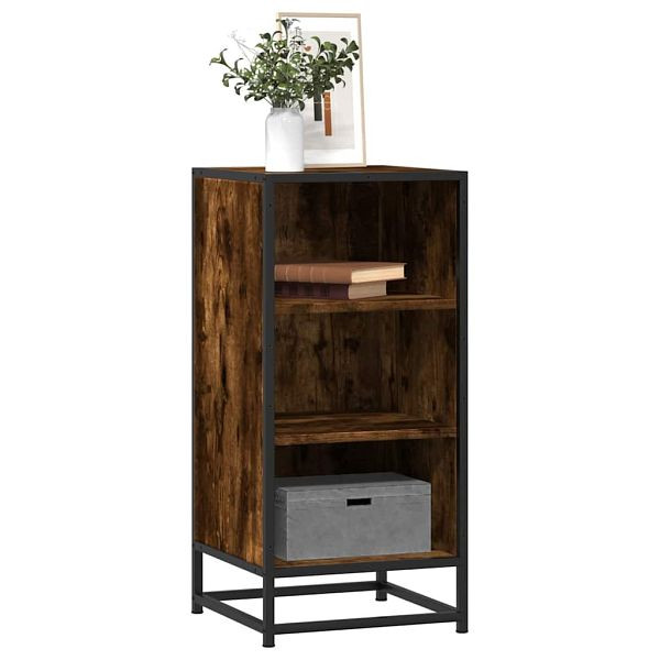 vidaXL Sideboard Räuchereiche 35,5x35x76 cm Holzwerkstoff und Metall, 848951