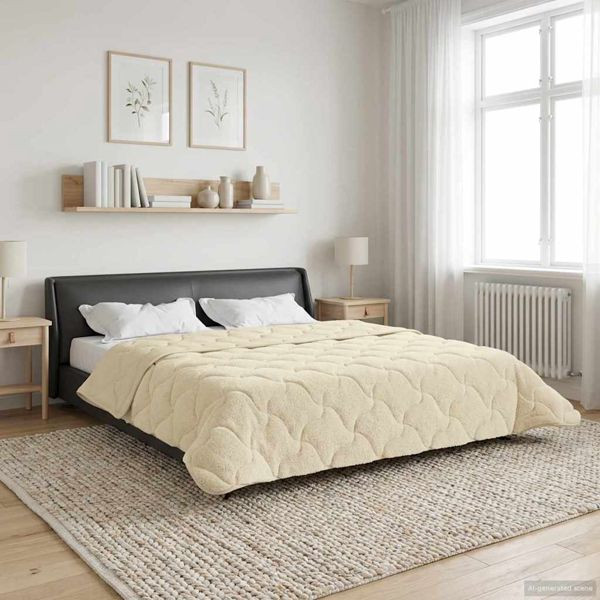 vidaXL Sommerdecke 240 x 260 cm Sommer Creme Atmungsaktiv, 42026228