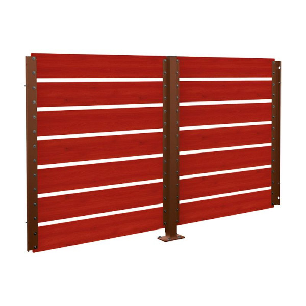 STEIN HGS Verkleidungen Modulo Container Überdachungen doppelseitig, zum Einbetonieren, Mahagoni, Cortenstahl Optik, 78164.0019