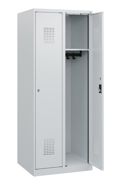 C+P Spind Evolo PLUS, 2 Abteile, 1530x600x500mm, 7035/7035, Zylinderschloss, 0490005-20 S10039