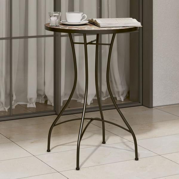 vidaXL Mosaik-Bistrotisch Terrakottarot und Weiß Ø50x70 cm Keramik, 4003402