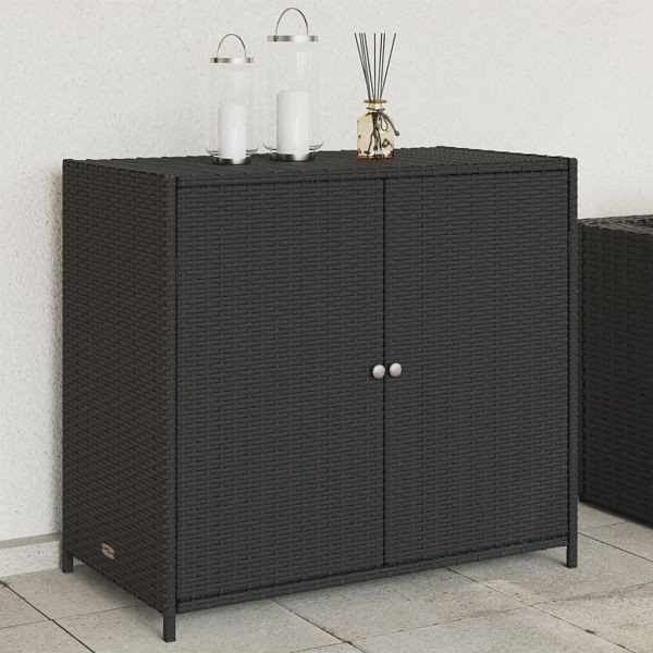 vidaXL Gartenschrank Schwarz 83x45x76 cm Poly Rattan, 365543