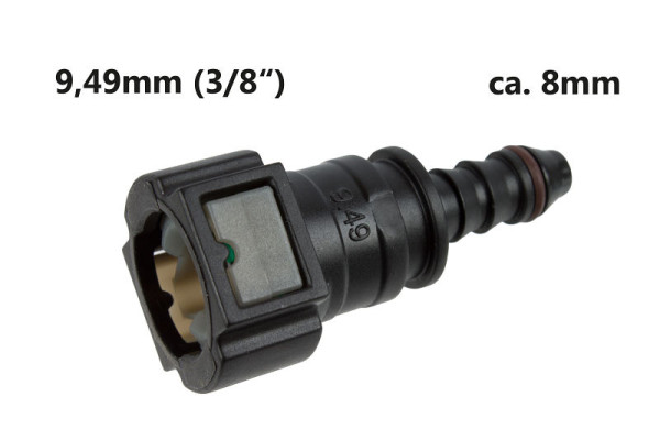 Stahlmaxx Weiblichen-Steckverbinder SAE 9,49 (3/8") auf 8 mm Leitung, XXL-116730