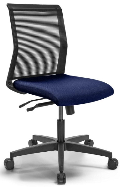 Deskin Bürostuhl SIGMA SMART mit Armlehnen, Schwarz/Blau, 800 x 600 x 330 mm, 346335