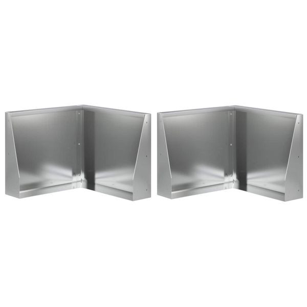 vidaXL Stützmauer 2-teilig 50 x 50 x 50 cm Verzinkter Stahl Silber, 8015238