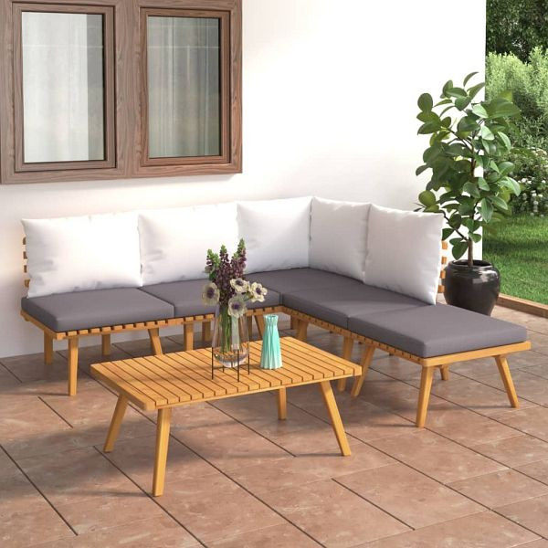 vidaXL 6-tlg. Garten-Lounge-Set mit Kissen Massivholz Akazie, 3087025