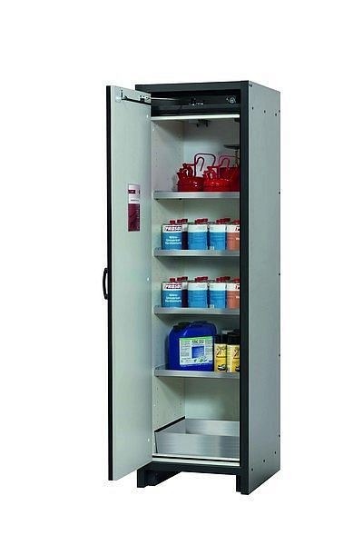 asecos Sicherheitsschrank Q-CLASSIC-30, Q30.195.056 in enzianblau RAL 5010 mit 4x Fachboden (Edelstahl), 31002-067-30084
