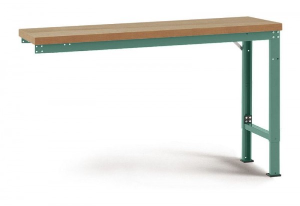 Manuflex Anbauwerkbank PROFI Spezial mit Multiplexplatte, BxTxH = 1250 x 700 x 740-1040 mm, Graugrün, WP7004.0001