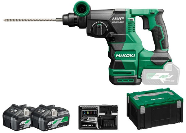 HiKOKI 36V Akku Bohr-& Meißelhammer (Brushless), 36 Volt, 2 x 4.0 Ah, DH3628DA (4.0 MV) (HSC III), DH3628DAWVZ