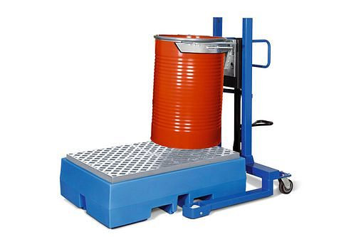 DENIOS Fassheber Servo, Fassklammer, 200-l-Stahlfässer, FW breit, 0-520 mm, 115215