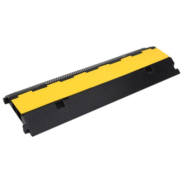 vidaXL Kabelbrücke 2 Kanäle Gummi 100 cm Abmessung, 150967