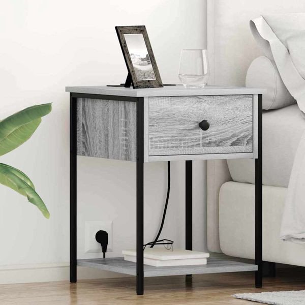 vidaXL Nachttisch Grau Sonoma 42 x 41 x 56 cm Holzwerkstoff, 859426