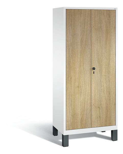 C+P Spind Evolo, 2 Abteile, H1850xB810xT500 mm, Weiß/MDF Eiche, 48012-22 S10255