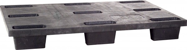 KIGA Kunststoff-Stapel-Palette, mit 9 Füßen, 4-seitig einfahrbar, ineinander stapelbar, sonst geschlossenes Deck, ohne Rand, K2000-9FS