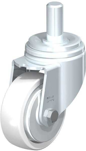 Blickle LHZ-SPO 127K-FA Stahlblech-Lenkrolle, Schwerlast-Ausführung, mit Zapfen, Polyamid, Weiß, 852947