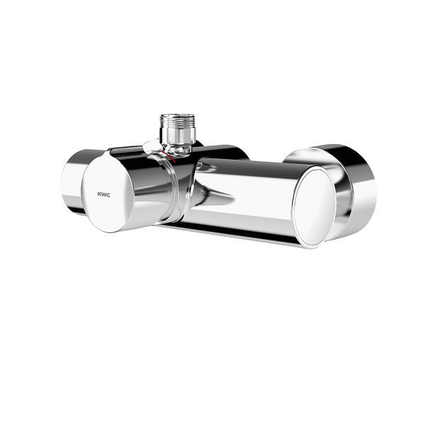 KWC Selbstschluss-Wandbatterie, F5, hydraulisch, Mischer, für Bogen/Duschrohr, mit automatischer Brauserohrentleerung, 2030036685